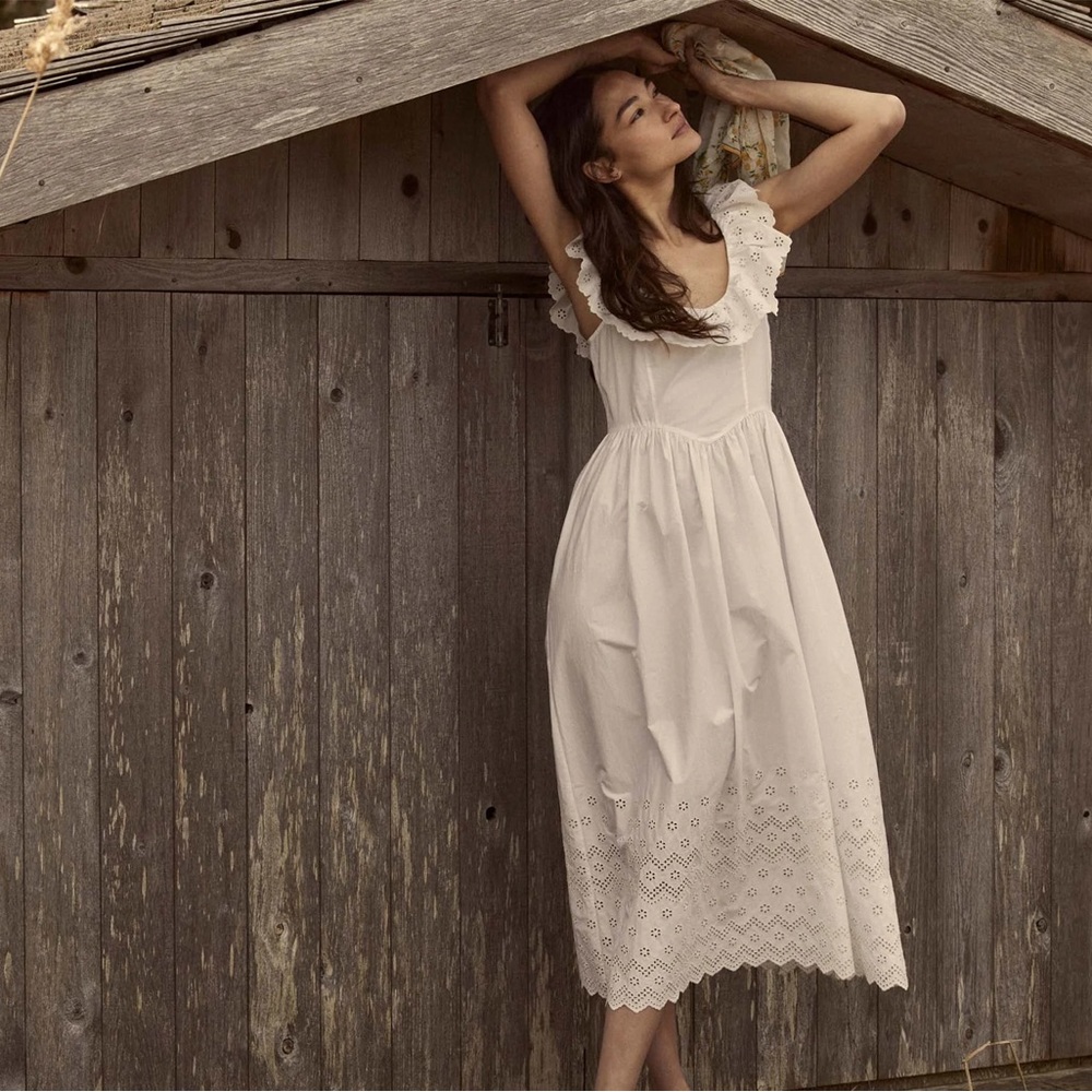 Doen Leisel ruffle eyelet dress